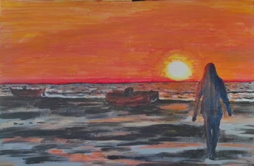 Zdjęcie oferty: Obraz "W Stronę słońca", akryl na płótnie, 60x40