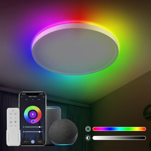 Zdjęcie oferty: Lampa sufitowa LED Alexa Smart Home, Wi-Fi, pilot