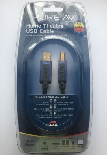 Zdjęcie oferty: Kabel PureAV Hi-Speed USB 2.0 USB B->USB A - Nowy