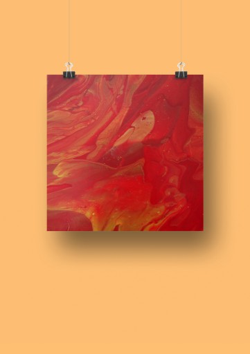 Zdjęcie oferty: Obraz abstrakcja energia 30x30 malowany ręcznie