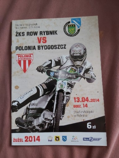 Zdjęcie oferty: Program Żużel ROW Rybnik - Polonia Bydgoszcz 2014
