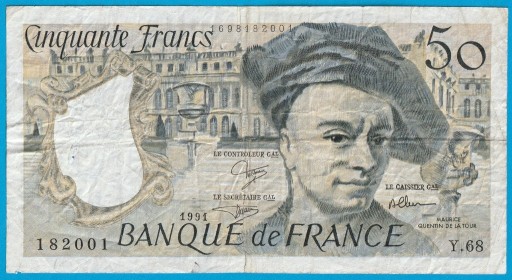 Zdjęcie oferty: Francja 50 franków 1991 - Y.68 - de la Toure