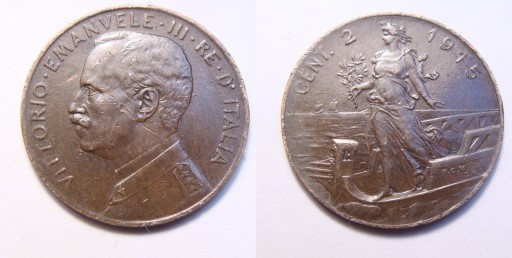Zdjęcie oferty: Włochy 2 centesimi 1915 r.