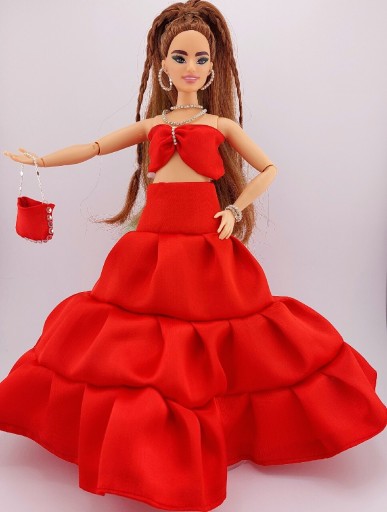 Zdjęcie oferty: Suknia sukienka ubranko dla Barbie CURVY zest.13el