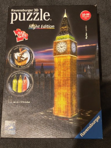 Zdjęcie oferty: Puzzle Tavensburger 3D Night Edition - Big Ben 