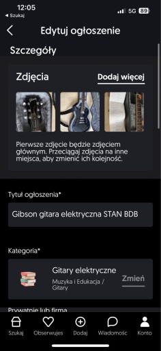 Zdjęcie oferty: Gitara elektryczna gibson