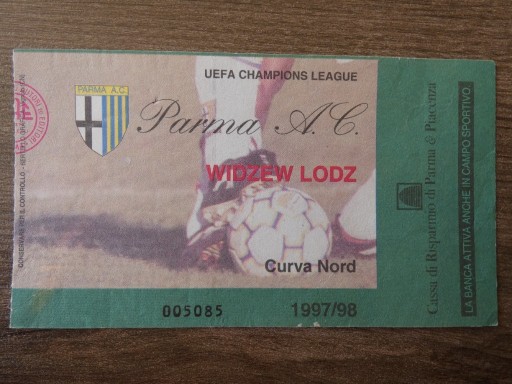 Zdjęcie oferty: Bilet piłkarski Parma - Widzew 1997