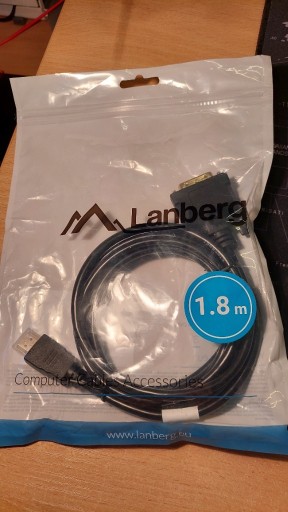 Zdjęcie oferty: Kabel Lanberg HDMI-DVI 1.8m CA-HDDV-10CC-0018-BK