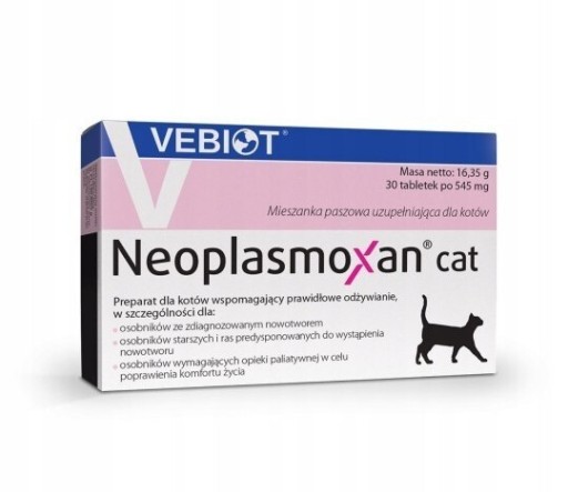Zdjęcie oferty: Neoplasmoxan cat Vebiot 16 g 30 tabletek