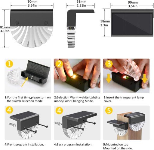 Zdjęcie oferty: LAMPA LAMPKA SOLARNA  LED SCHODY TARAS PŁOT 6 szt 