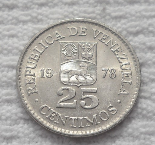 Zdjęcie oferty: Wenezuela 25 centymów centimos 1978 KM# 50