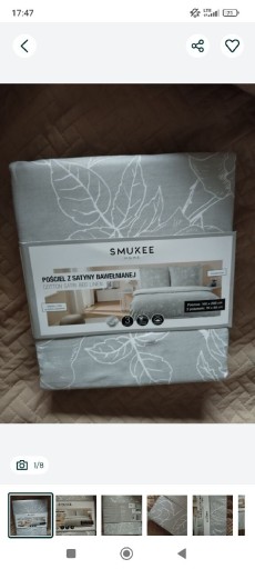 Zdjęcie oferty: Pościel bawełna satynowa 100%  160/200cm SMUKEE komplet pościeli liście 