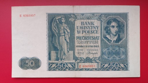 Zdjęcie oferty: Banknot 50 zł 1941r. Seria E