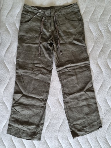 Zdjęcie oferty: Spodnie damskie lniane - kolor oliwkowy