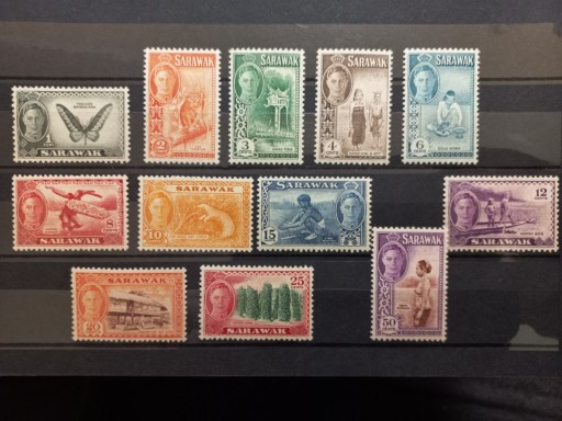 Zdjęcie oferty: Sarawak 1950 Jerzy VI znaczki pocztowe 