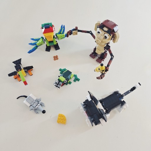 Zdjęcie oferty: LEGO Creator Zwierzęta Małpa Kot Papuga 3 zestawy