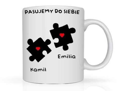 Zdjęcie oferty: Kubek z imieniem na Walentynki PUZZLE