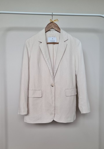 Zdjęcie oferty: Beżowa marynarka Stradivarius XS len