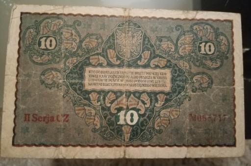Zdjęcie oferty: Banknot 10 Marek Polskich z 1919 roku. 
