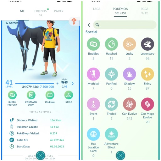 Zdjęcie oferty: Pokemon GO - Konto 41 lvl 87 Shiny 68 Legendy