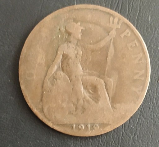 Zdjęcie oferty: Moneta 1 Pence, Jerzy V, Wielka Brytania, 1919