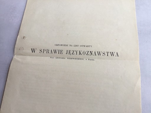 Zdjęcie oferty: Odpowiedź na list otwarty w sprawie językoznawstw