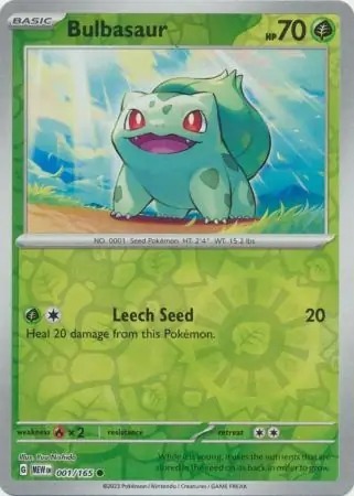 Zdjęcie oferty: Pokemon 151 Bulbasaur 001/165 MEW Reverse Holo