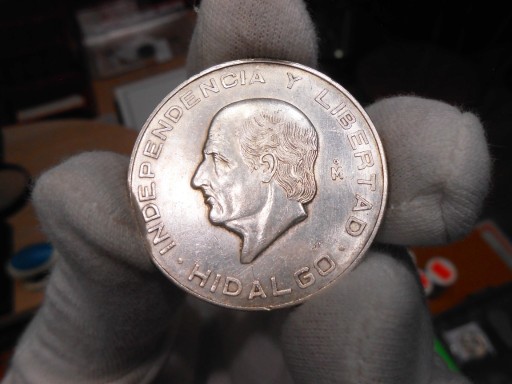 Zdjęcie oferty: Meksyk, 5 peso,1955, srebro, 900. waga  28,88 g. 