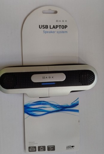 Zdjęcie oferty: Głośniki AGK PC/LAPTOP USB 500mA Plug&Play klips Windows 11 starsze