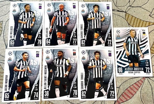 Zdjęcie oferty: 7 kart Newcastle United – Topps Match Attax 2023/2024 (bazowe, ale z mocą j