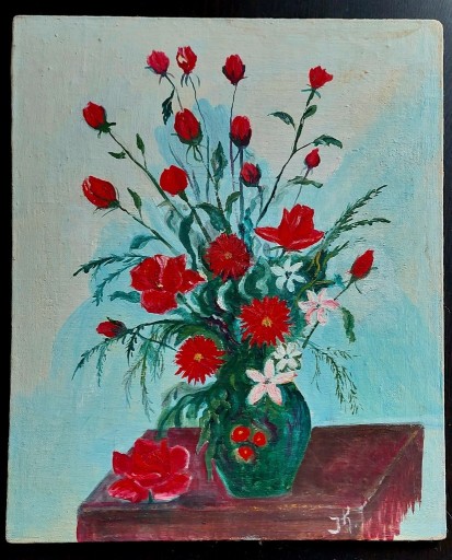 Zdjęcie oferty: Obraz bukiet róż w wazonie 