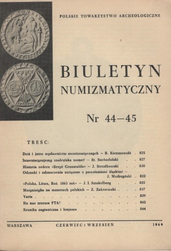 Zdjęcie oferty: Biuletyn Numizmatyczny 44-45/1969