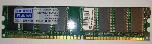 Zdjęcie oferty: Pamięć DDR Goodram 256MB 400Mhz PC3200 DIMM