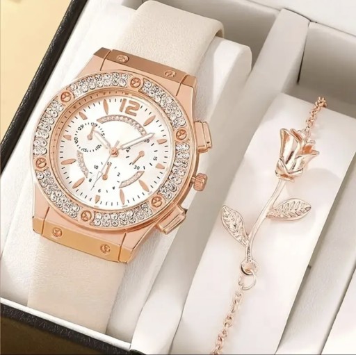 Zdjęcie oferty: Nowy komplet / zestaw biżuterii damskiej zegarek