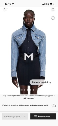 Zdjęcie oferty: Mugler H&M kurtka jeansowa rozmiar 40