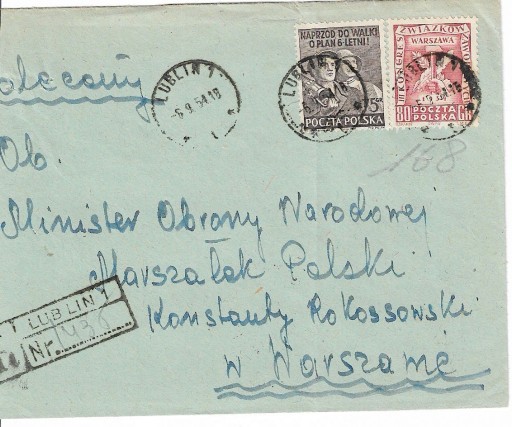 Zdjęcie oferty: 2 koperty z 1954 i 1959r Znaczki nr 543 i 710.