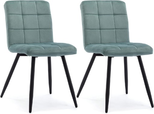 Zdjęcie oferty: Zestaw 2 aksamitnych tapicerowanych krzeseł