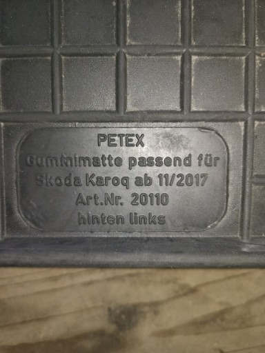 Zdjęcie oferty: Dywanik gumowe do Skoda Karoq firmy petex.