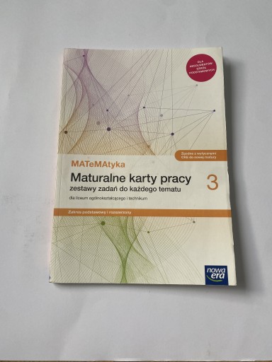 Zdjęcie oferty: MATeMAtyka 3 maturalne karty pracy podst + rozsz