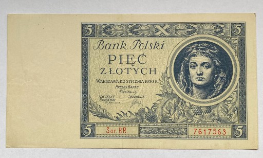 Zdjęcie oferty: Banknot 5 złotych z 1930 roku.