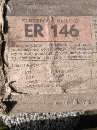 Zdjęcie oferty: ELEKTRODY  SPAWALNICZE BAILDON-ER 146.