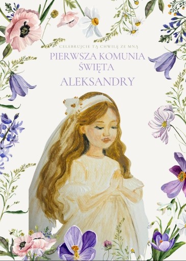 Zdjęcie oferty: Zaproszenie Komunijne, Kartka Komunijna, Pamiątka, Pierwsza Komunia
