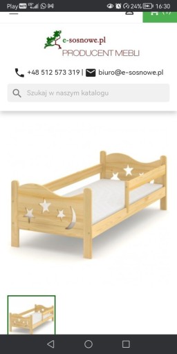 Zdjęcie oferty: Łóżko sosnowe z materacem dziecięce "Gwiazdka" 