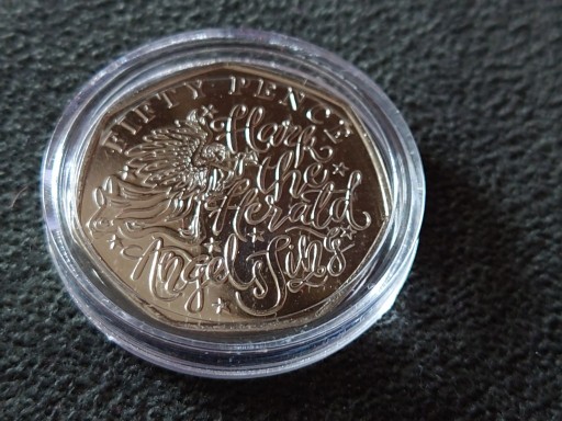 Zdjęcie oferty: Guernsey 50 pence 2020 Christmas UNC Hark the..