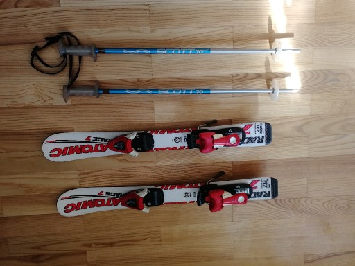 Zdjęcie oferty: Nary dla dziecka Atomic RACE7 70 cm + kije 70cm