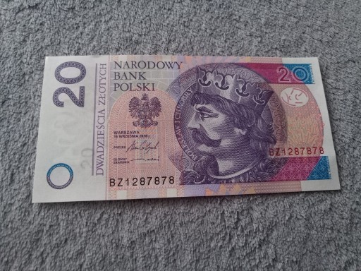 Zdjęcie oferty: Banknot 20zł UNC rzadkie numery 