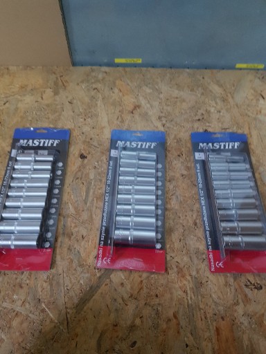 Zdjęcie oferty: Nasadki długie 1/2" 10-22mm szyna 9e MASTIFF zesta