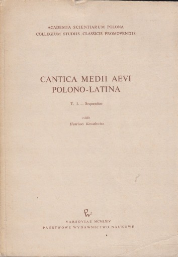 Zdjęcie oferty: CONTICA MEDII AEVI POLONO-LATINA T. 1 
