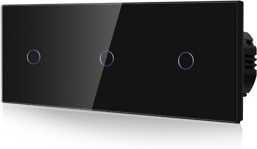 Zdjęcie oferty: Panel potrójny szklany BSEED 3xpuszka 1+1+1 czarny