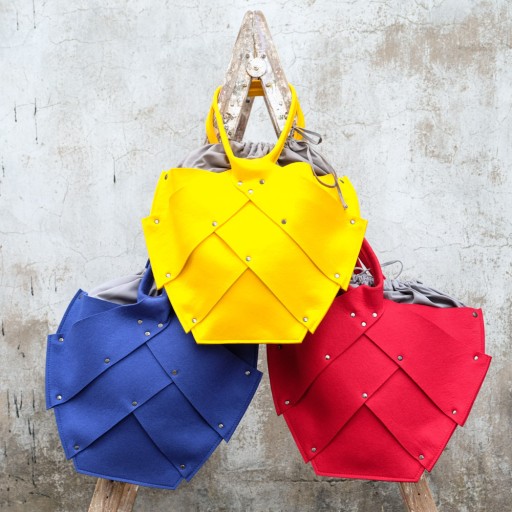 Zdjęcie oferty: BOOGIE torba filc-wełniany model Beetle żółta XL